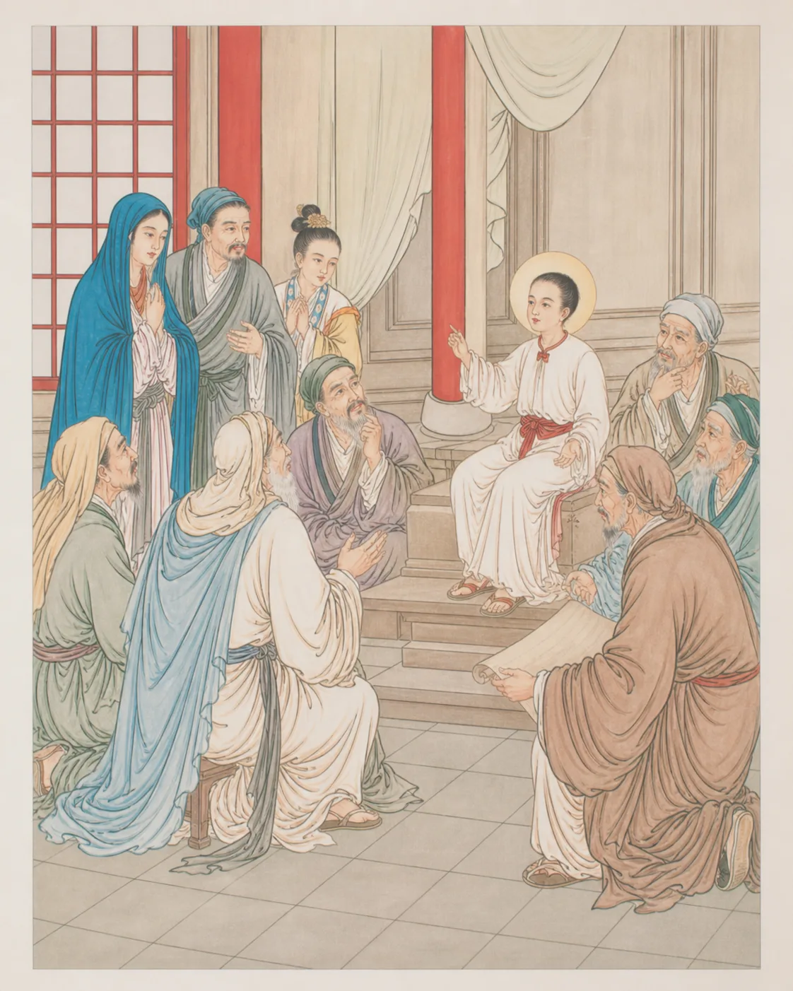 耶稣十二龄讲道图像